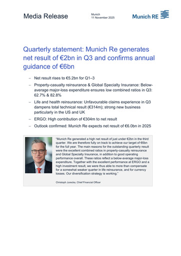 Thumbnail Munich RE (Münchener Rück) Quarterly Report 2025-q3