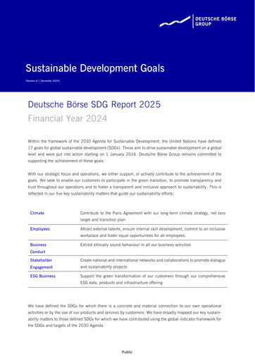 Miniature Deutsche Börse Rapport ESG 2025