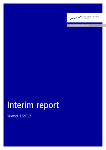Miniature Deutsche Börse Rapport trimestriel 2013-q1