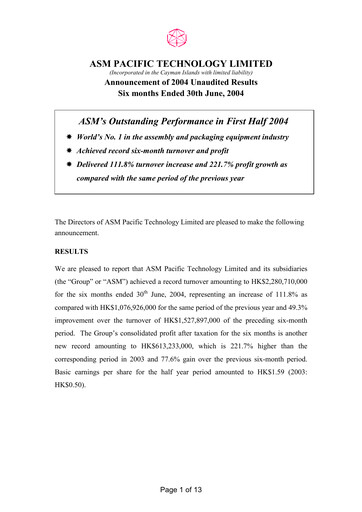 Vorschaubild ASMPT
 (ASM Pacific Technology) Halbjahresbericht 2004