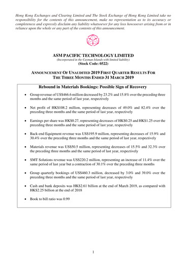 Thumbnail ASMPT
 (ASM Pacific Technology) Quarterly Report 2019-q1