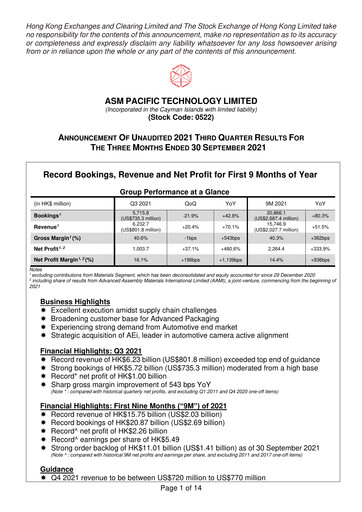 Vorschaubild ASMPT
 (ASM Pacific Technology) Quartalsbericht 2021-q3