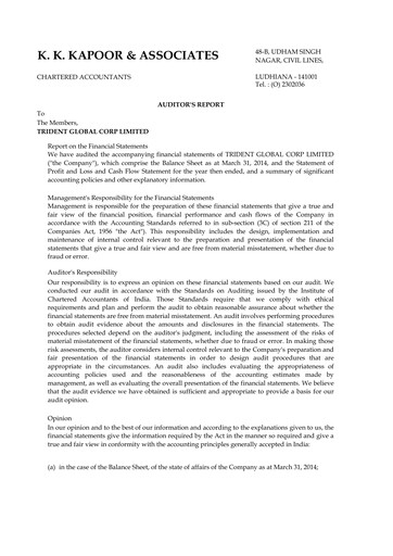 Vorschaubild Trident Finanzmitteilung 2013-2014