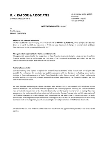 Vorschaubild Trident Finanzmitteilung 2016-2017