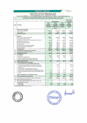 Thumbnail Trident Quarterly Report 2024-q1