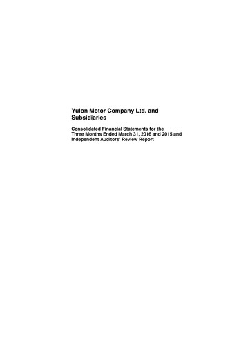 Thumbnail Yulon Motor Company Quarterly Report 2016-q1
