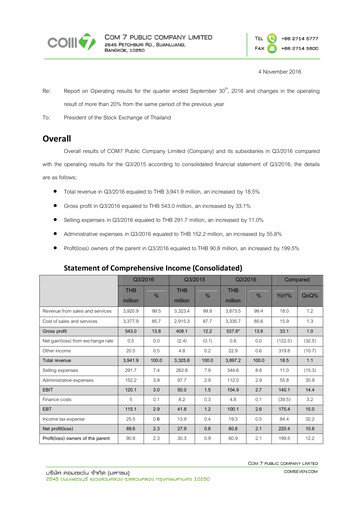 Vorschaubild Com7 Public Company Quartalsbericht 2016-q3