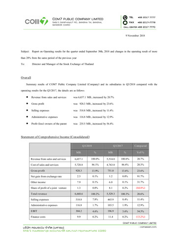 Vorschaubild Com7 Public Company Quartalsbericht 2018-q3