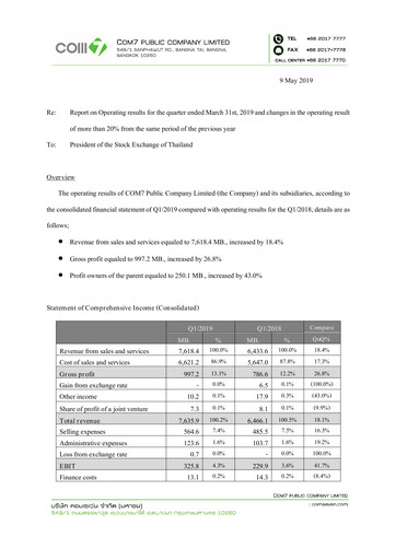 Vorschaubild Com7 Public Company Quartalsbericht 2019-q1