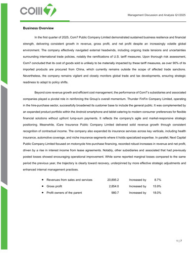 Vorschaubild Com7 Public Company Quartalsbericht 2025-q1