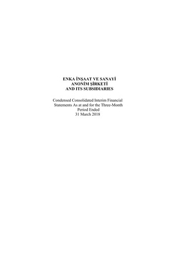 Miniature ENKA Rapport trimestriel 2018-q1