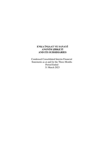 Thumbnail ENKA Quarterly Report 2023-q1