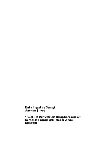 Miniature ENKA Rapport trimestriel 2010-q1