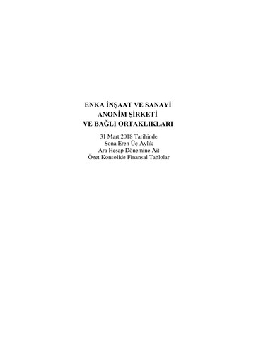 Miniature ENKA Rapport trimestriel 2018-q1