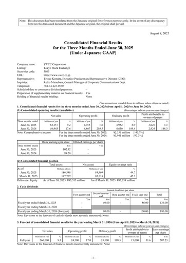 Thumbnail SWCC Corporation Quarterly Report 2026-q1