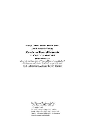 Thumbnail GarantiBank Financial Statement 2007