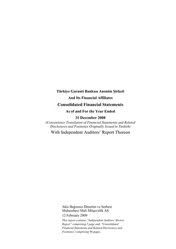 Thumbnail GarantiBank Financial Statement 2008