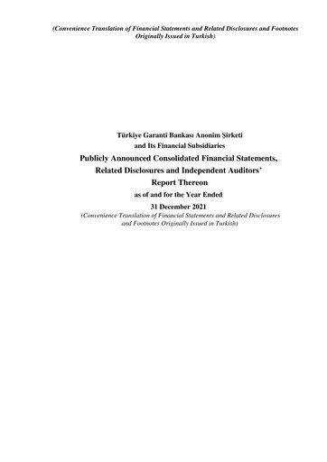 Thumbnail GarantiBank Financial Statement 2021