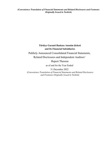 Thumbnail GarantiBank Financial Statement 2022
