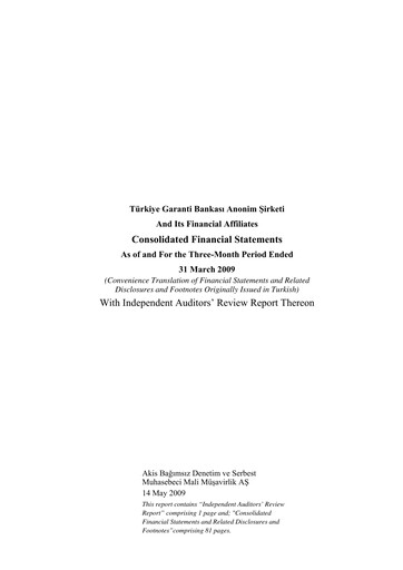 Thumbnail GarantiBank Quarterly Report 2009-q1