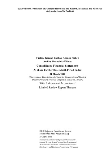 Thumbnail GarantiBank Quarterly Report 2016-q1