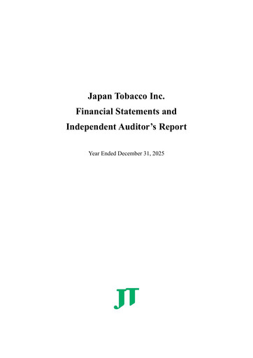Thumbnail Japan Tobacco Financial Report 2025