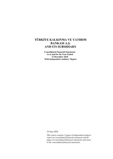 Thumbnail Türkiye Kalkınma Financial Statement 2018
