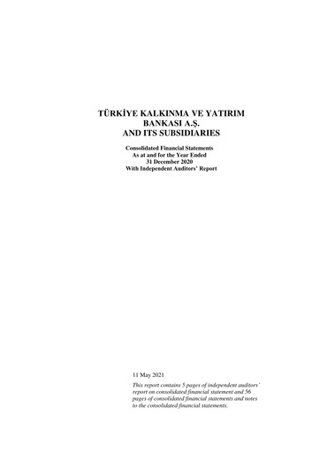 Thumbnail Türkiye Kalkınma Financial Statement 2020