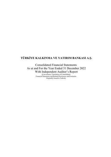 Thumbnail Türkiye Kalkınma Financial Statement 2022