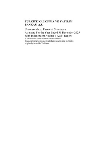 Thumbnail Türkiye Kalkınma Financial Statement 2025