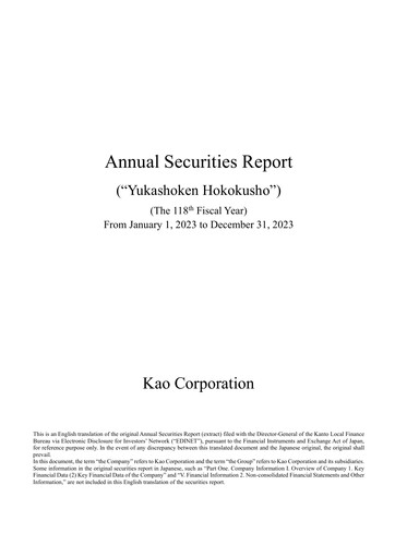 Miniature Kaō Rapport financier 2023