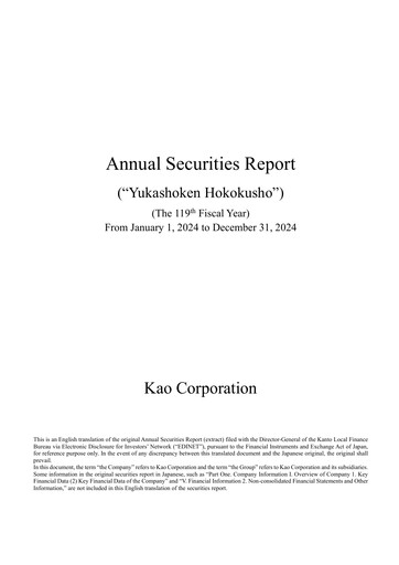 Miniature Kaō Rapport financier 2024