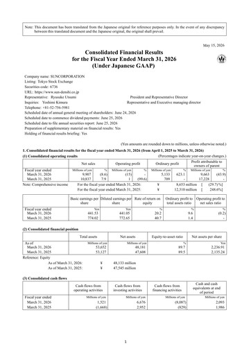 Thumbnail Sun Corp Financial Statement fy2026
