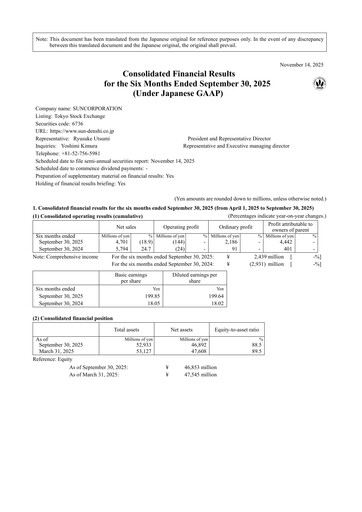 Thumbnail Sun Corp Half-year Report 2026-h1