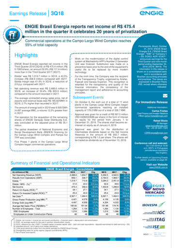 Vorschaubild ENGIE Brasil
 Quartalsbericht 2018-q3