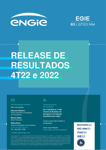 Vorschaubild ENGIE Brasil
 Quartalsbericht 2022-q4