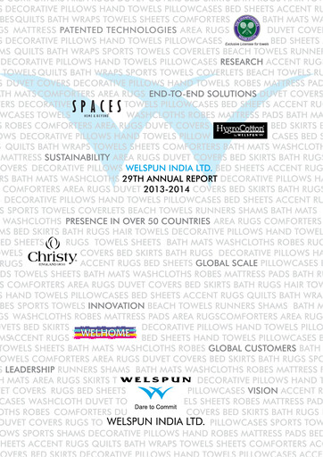 Thumbnail Welspun India Annual Report 2013-2014