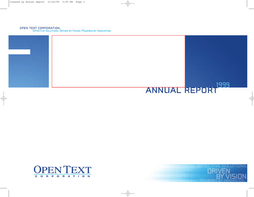 Thumbnail OpenText Annual Report 1999