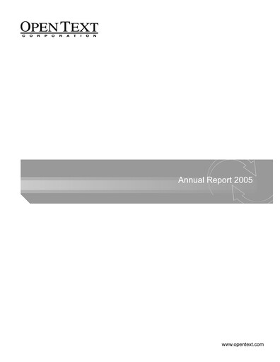Thumbnail OpenText Annual Report 2005