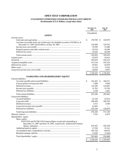 Thumbnail OpenText Quarterly Report 2008-q2