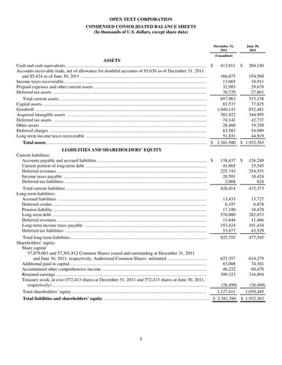 Thumbnail OpenText Quarterly Report 2012-q2
