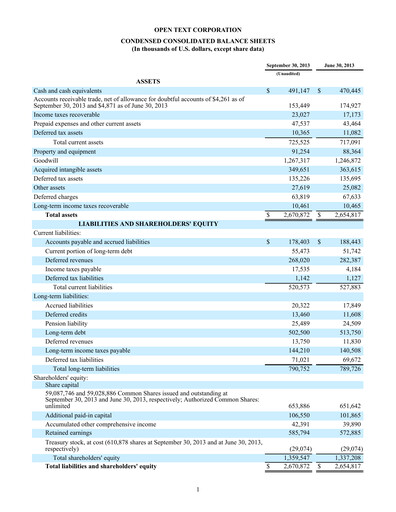 Thumbnail OpenText Quarterly Report 2014-q1