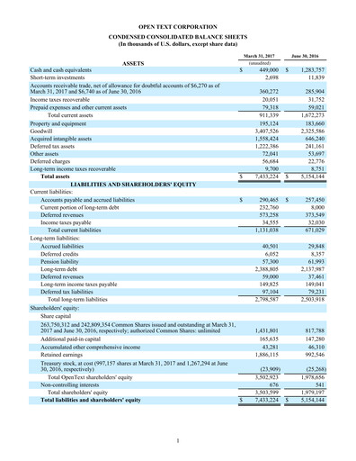 Thumbnail OpenText Quarterly Report 2017-q3