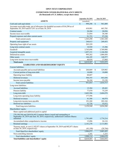 Thumbnail OpenText Quarterly Report 2020-q1