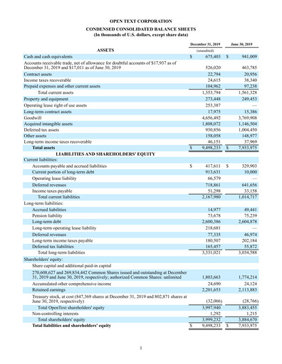 Thumbnail OpenText Quarterly Report 2020-q2