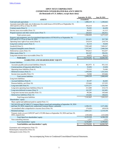Thumbnail OpenText Quarterly Report 2025-q1
