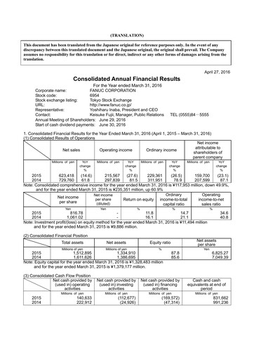 Thumbnail Fanuc Financial Statement fy2015