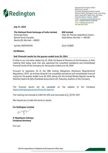 Thumbnail Redington India Quarterly Report 2024-q1