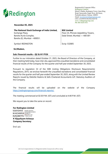 Thumbnail Redington India Quarterly Report 2025-q2