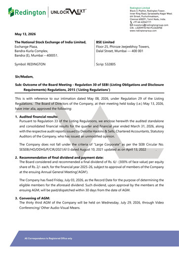 Thumbnail Redington India Quarterly Report 2026-q4